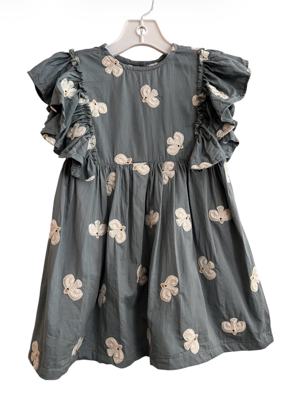 Shirley Bredal bird Embroidered Ruffle Dress